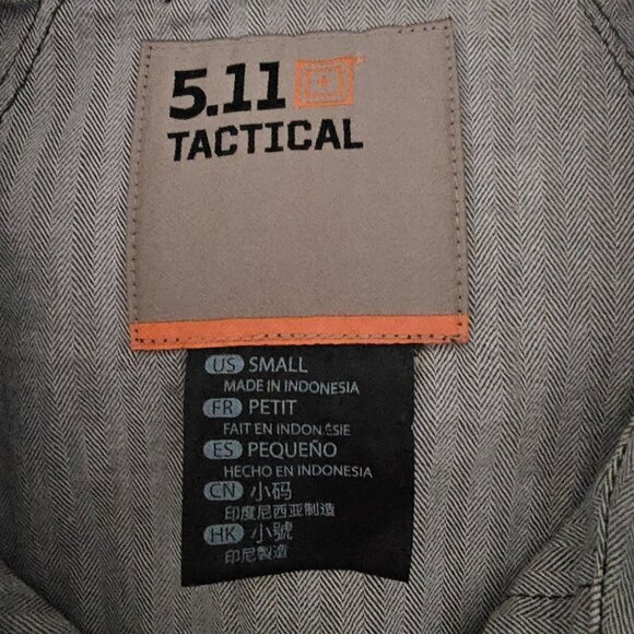 5.11 Tactical Men's Gray Striped Dual Chest Pockets Long Sleeve Shirt Size Small - Picture 14 of 16